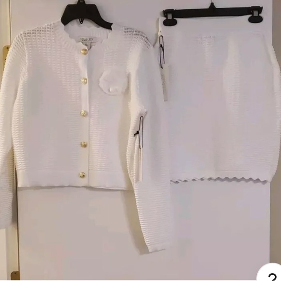 Rachel Zoe White Knit Skirt Set NWT - Picture 2 of 4